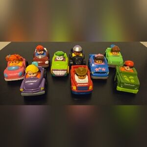 Little People Wheelie Car Lot - Set Of 9